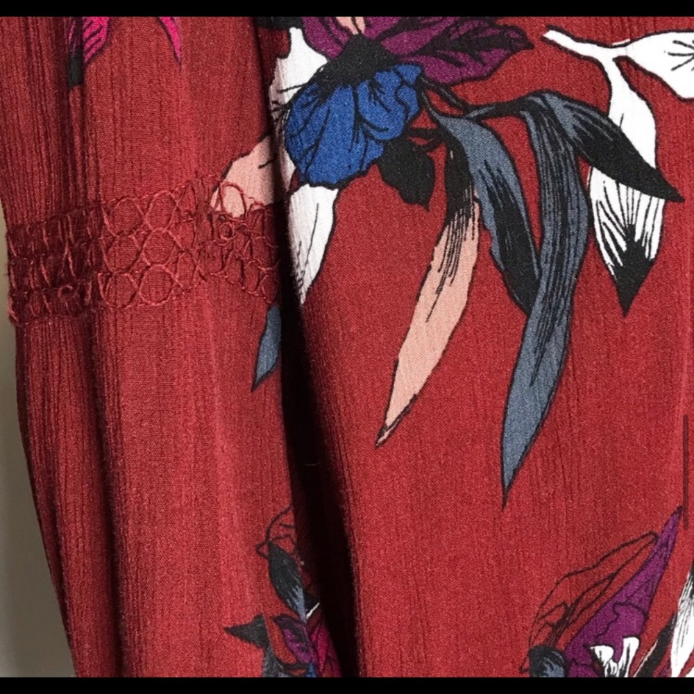 Free People Tree Swing Oversize Maroon Dress - Picture 8 of 11